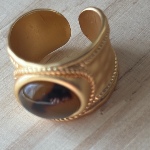 Julie Vos Gold-Tone Cuff Bracelet with Brown Cabochon - Picture 2 of 5